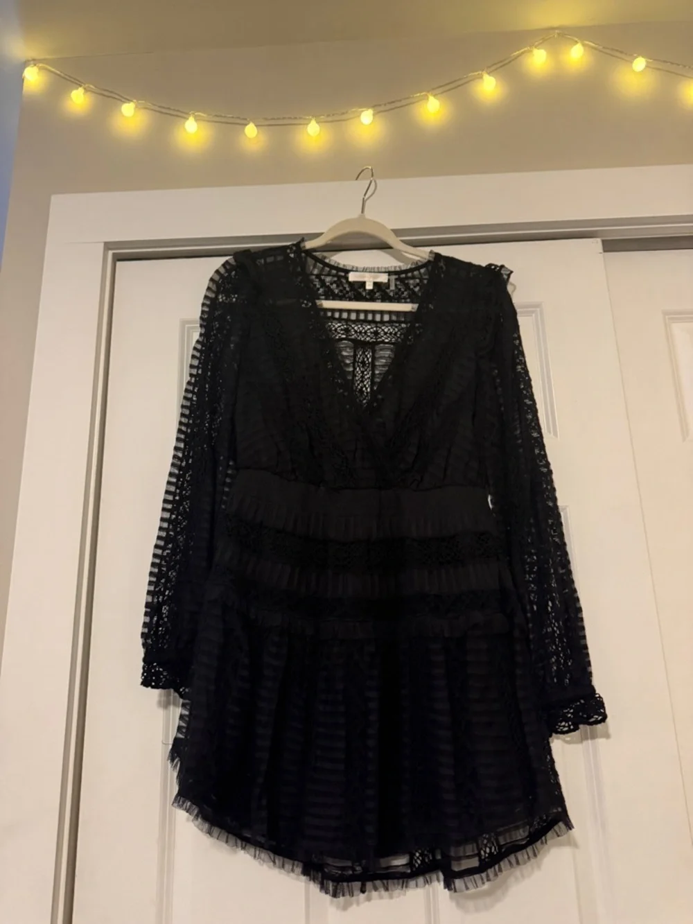 LoveShackFancy Alonsa Black Mini Dress - Picture 3 of 8